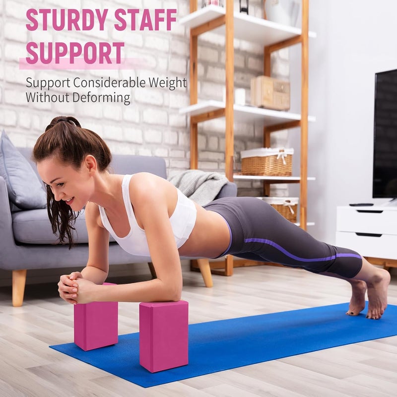 Corsiampoo Yoga Blocks 2 Pack 9x6x3 Inches, Sturdy Foam Yoga Block, Premium EVA, Non Slip High Density for Pilates Meditation, Stretching and Toning - Image 5